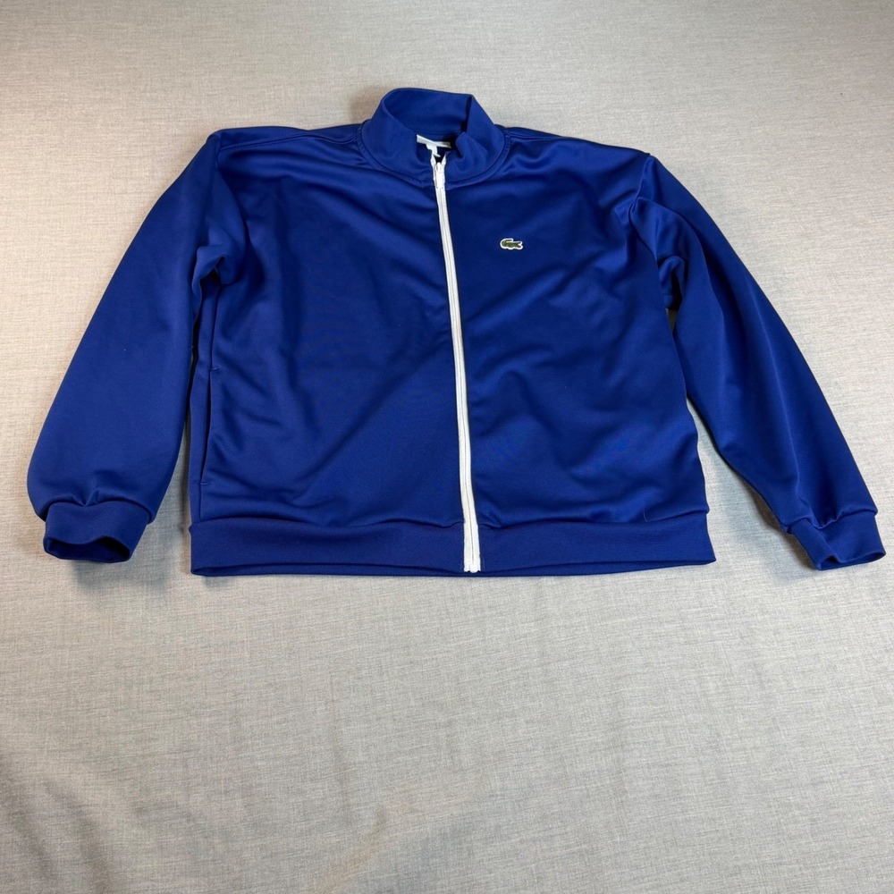 Lacoste Kids Royal Blue Full Zip Track Jacket Logo Back Size 12